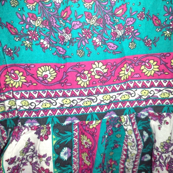 Bohemian Floral Strappy Cotton Dress sz L - Picture 3 of 5